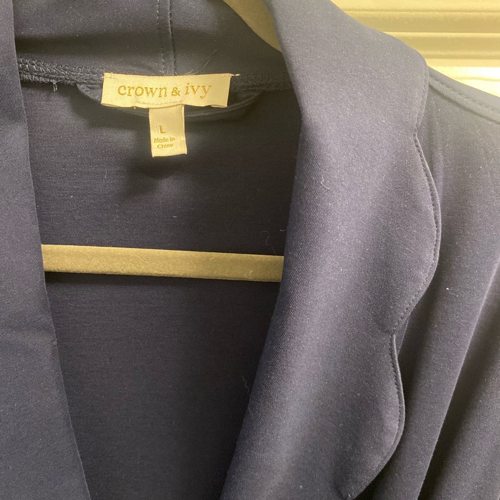 Crown & Ivy Deep Navy Blue Women's Robe - Picture 2 of 3